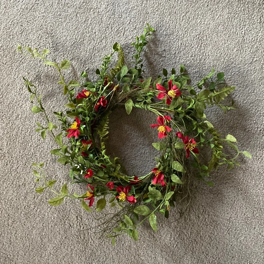 Red Wreath with Greenery